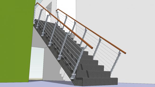 室内楼梯扶手的SKP模型素材