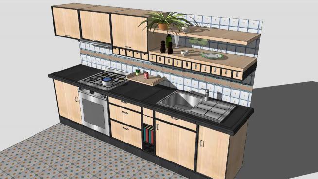 时尚简约节省空间的厨房SKP模型素材QQ浏览器截图20190312175020(4)