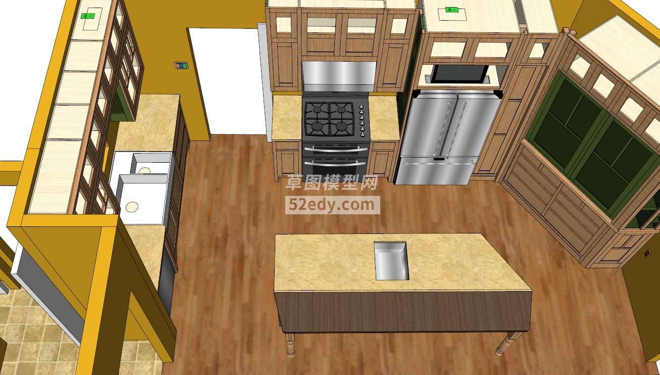 厨房的装修设计SKP模型QQ浏览器截图20190313143001(4)