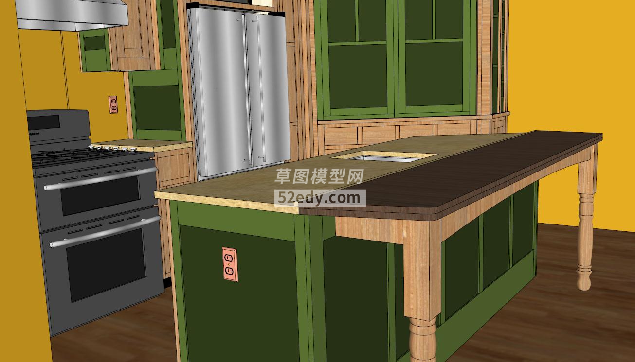 厨房的装修设计SKP模型QQ浏览器截图20190313143103(1)