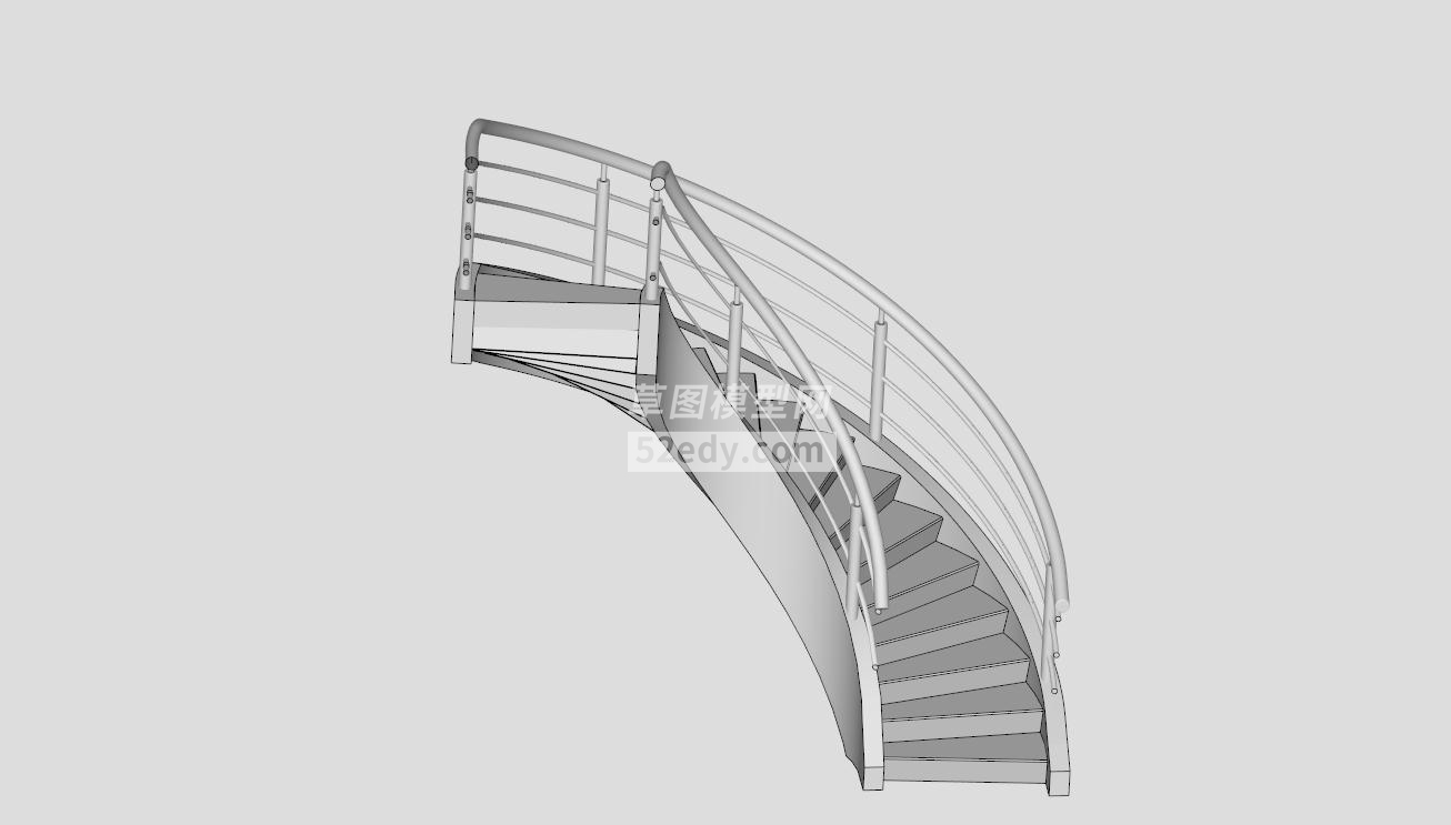 一个弯曲的楼梯SKP模型设计QQ浏览器截图20190313134151(2)