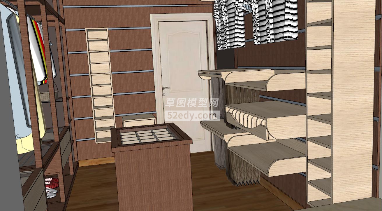 室内的豪华衣柜室的SKP模型设计QQ浏览器截图20190313095004(2)