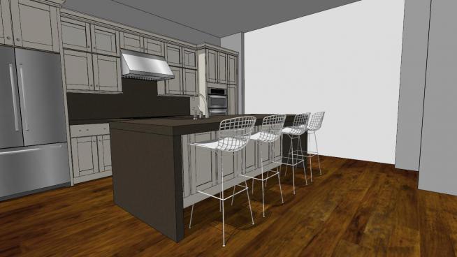 视觉住房室内厨房的SKP模型