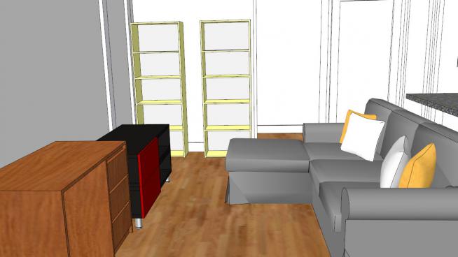 床和书架的卧室摆放设计SKP模型QQ浏览器截图20190313140542(2)