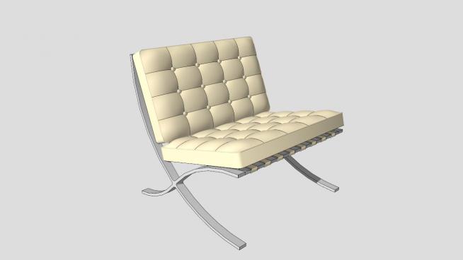 白色真皮椅子SKP模型设计