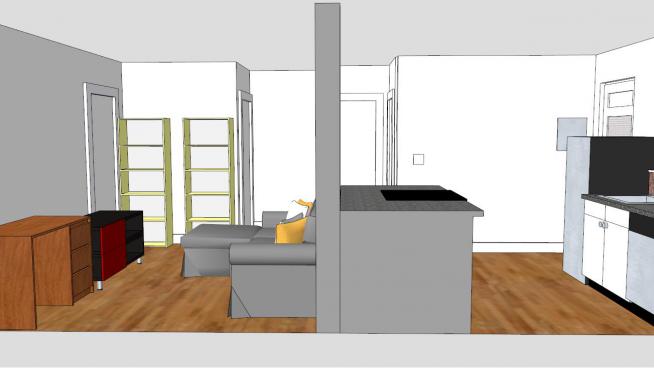 床和书架的卧室摆放设计SKP模型QQ浏览器截图20190313140442(4)