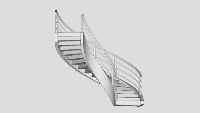 一个弯曲的楼梯SKP模型设计QQ浏览器截图20190313134203(1)