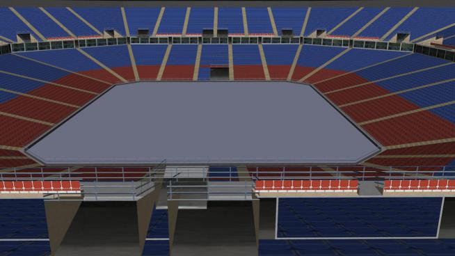 这个是一个外部和内部结合的球馆运动场SKP模型