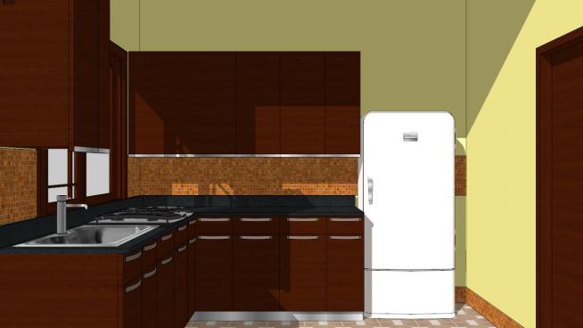 立体厨房SKP模型设计