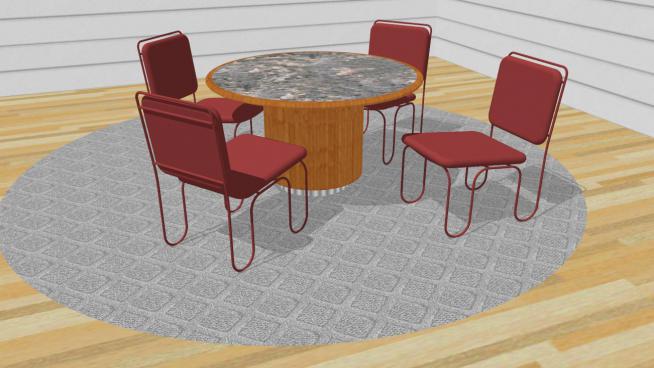 家庭内饭桌茶桌SKP模型设计