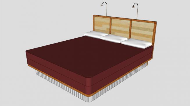室内床铺SKP模型设计