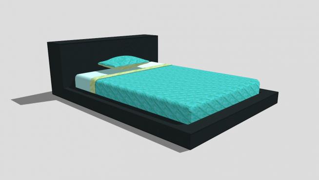 床铺床架绿色SKP模型设计