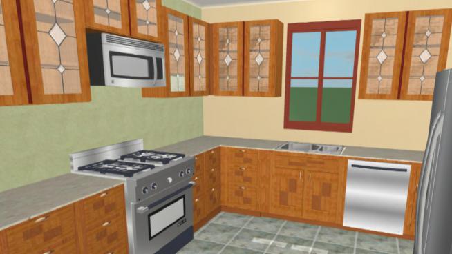 别墅里的厨房水槽的SKP模型设计