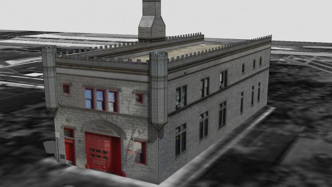 消防站建筑SU模型