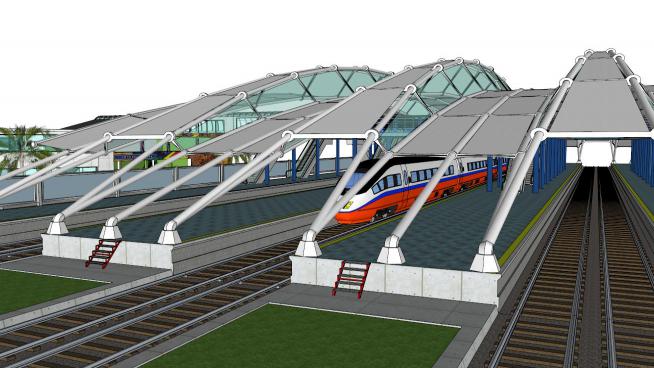 火车站地铁站轻轨站模型
