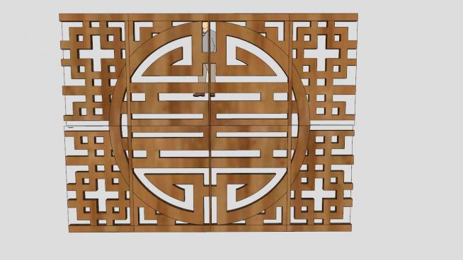 木制中式喜字窗花手工艺品模型