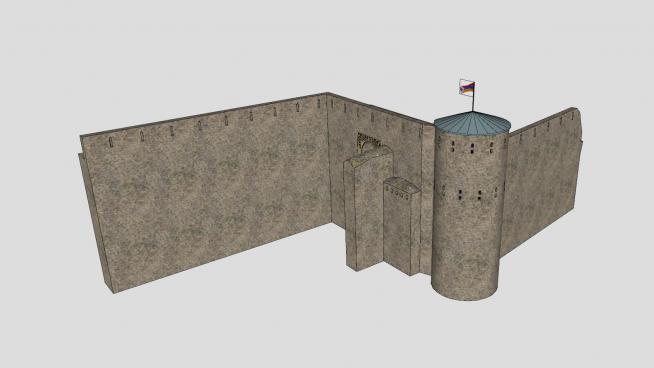 城堡城墙SU模型