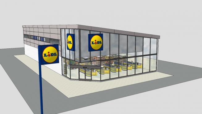 新�L格超市建筑SU模型