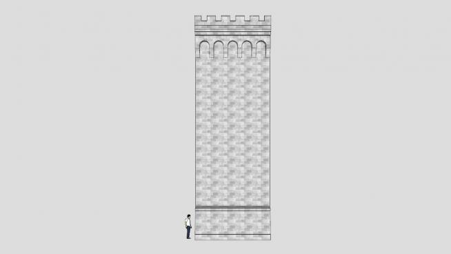 城堡墙柱SU模型