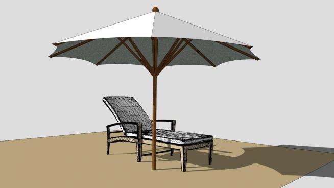 躺椅遮阳伞模型II