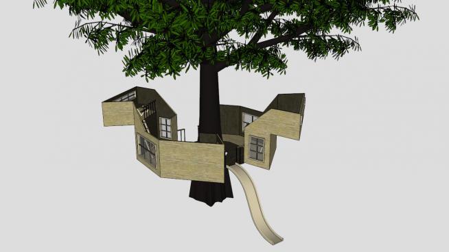 树屋带滑梯模型