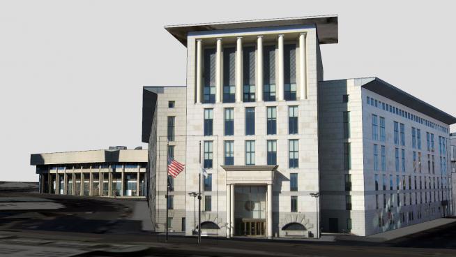 布�克法院建筑SU模型