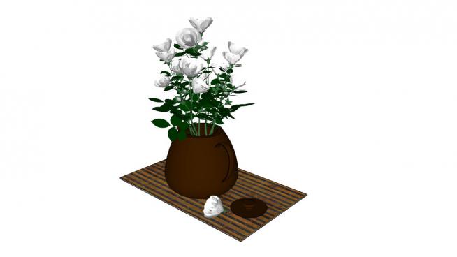 白玫瑰花瓶�[件模型