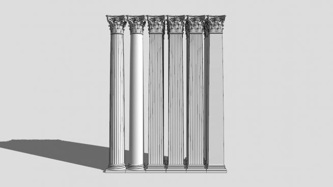 6根�_�R柱石柱模型