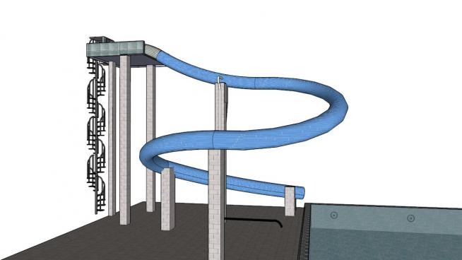 水上乐园设备水滑梯SU模型