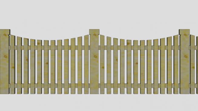 欧式木围栏护栏SU模型
