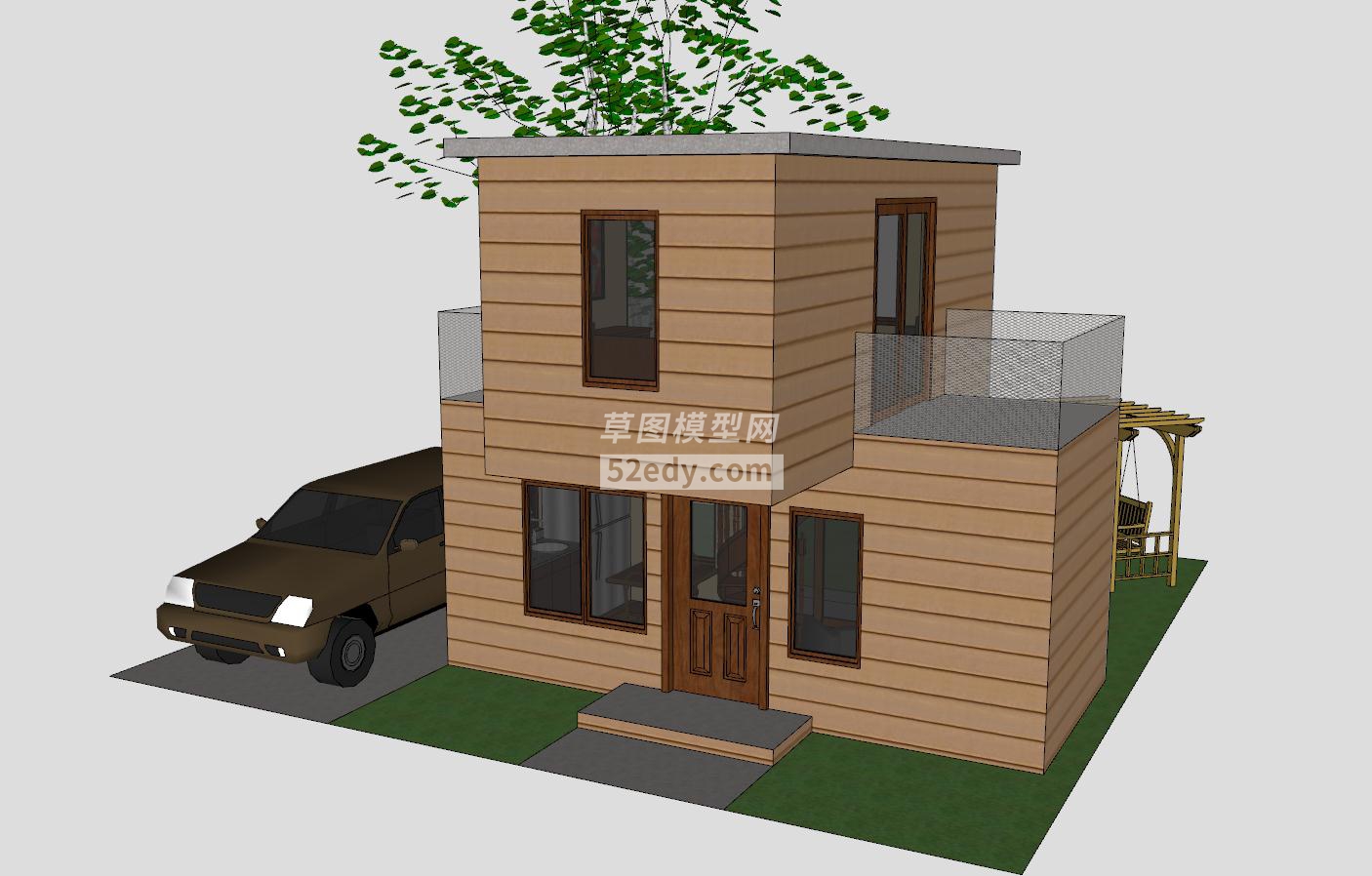 现代建筑房子别墅SU模型QQ浏览器截图20190408154705(4)
