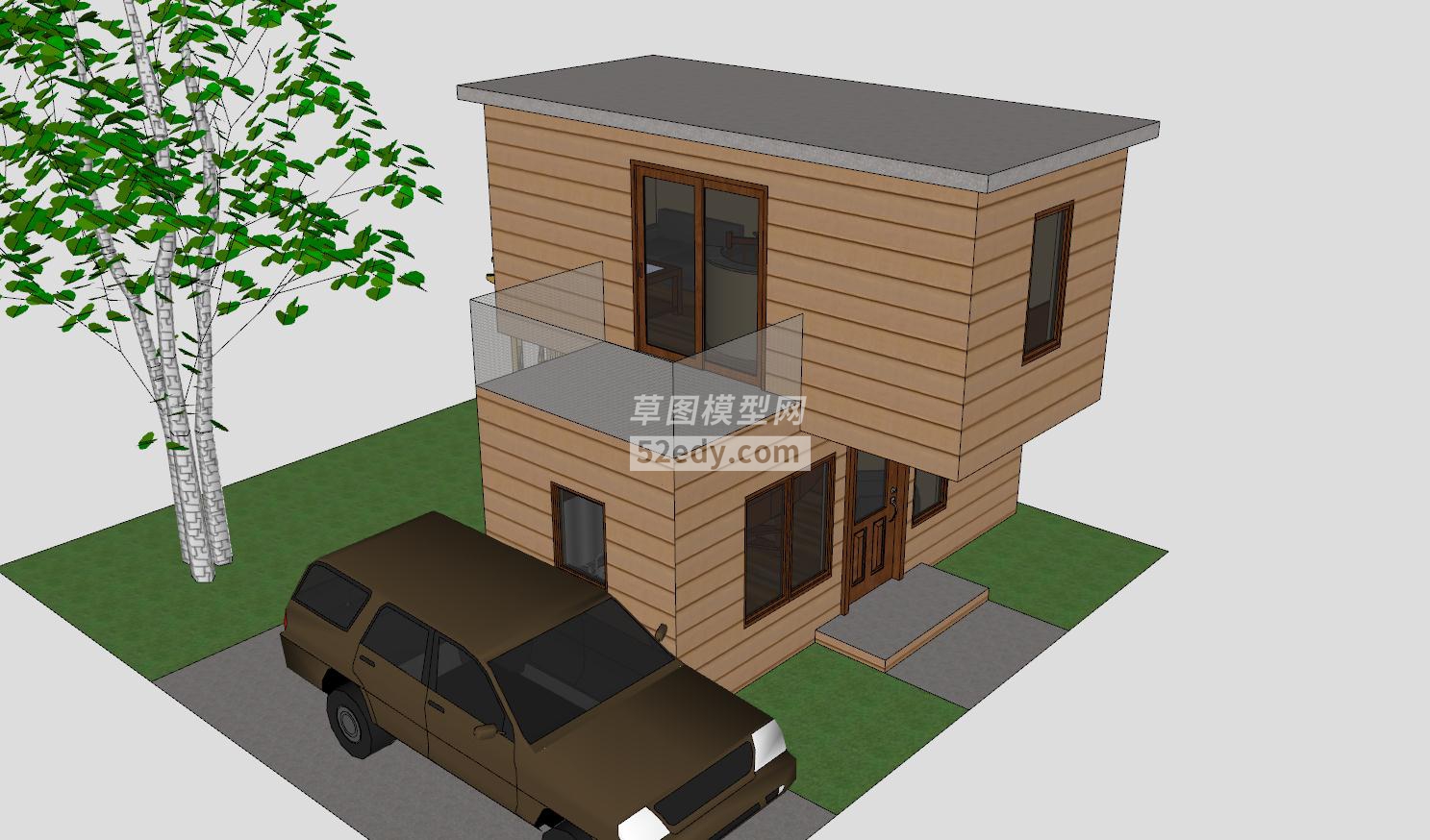 现代建筑房子别墅SU模型QQ浏览器截图20190408154711(2)