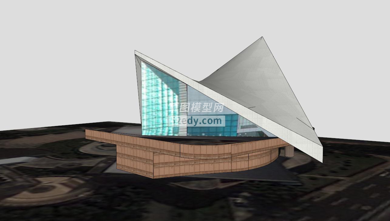 珠江星海音乐厅建筑su模型QQ浏览器截图20190411093806(2)