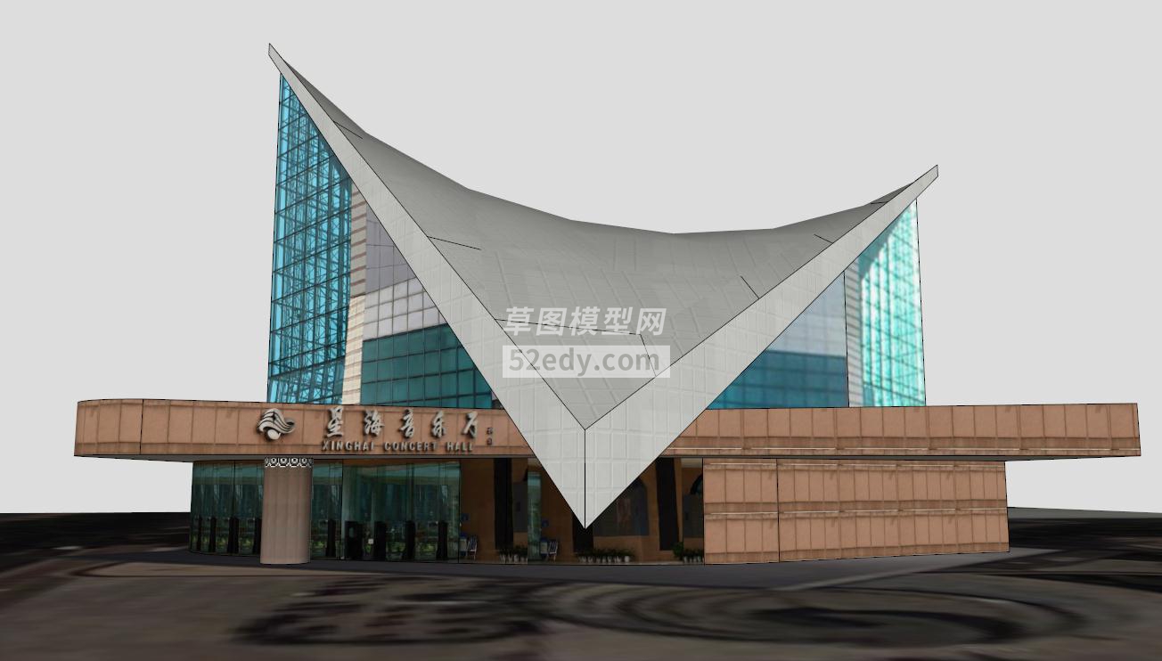 珠江星海音乐厅建筑su模型QQ浏览器截图20190411093816(1)