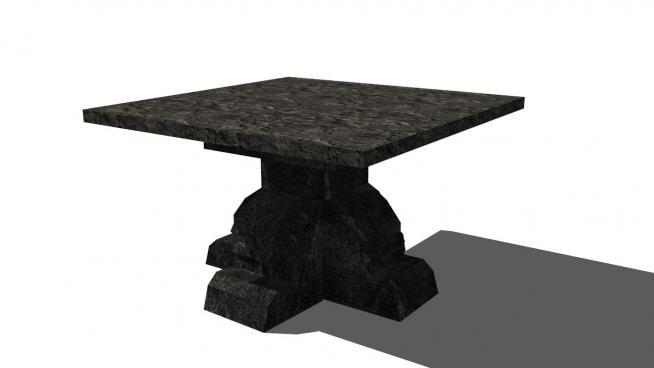 花岗岩黑色石桌的SKP模型