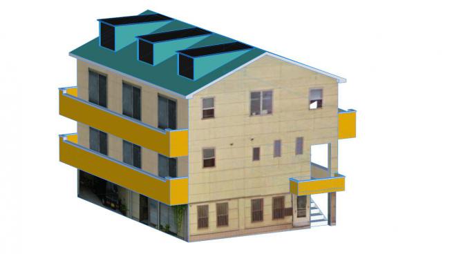 日式楼房的SKP模型素材设计模型