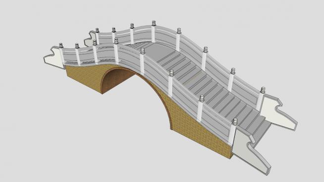 简易的石拱桥SKP模型设计模型