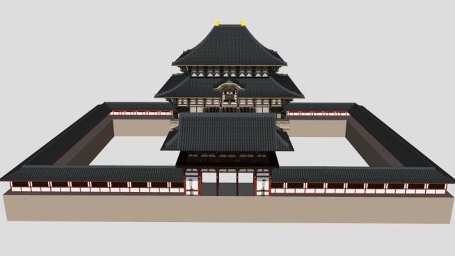 日本寺庙的SKP模型素材模型