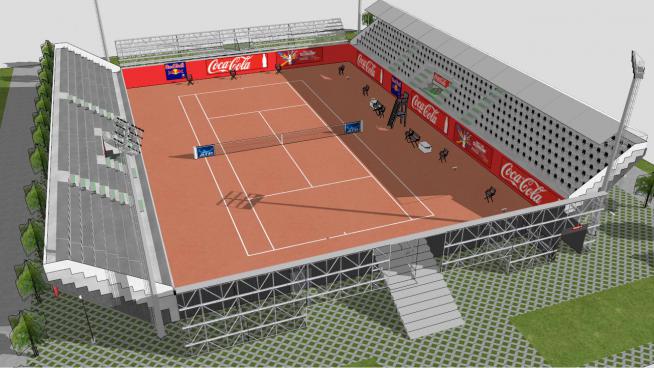 网球比赛场地的SU模型设计模型