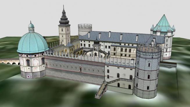 古建筑城堡的SKP模型