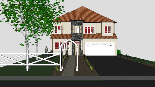 欧洲风格的别墅房子SKP模型设计模型