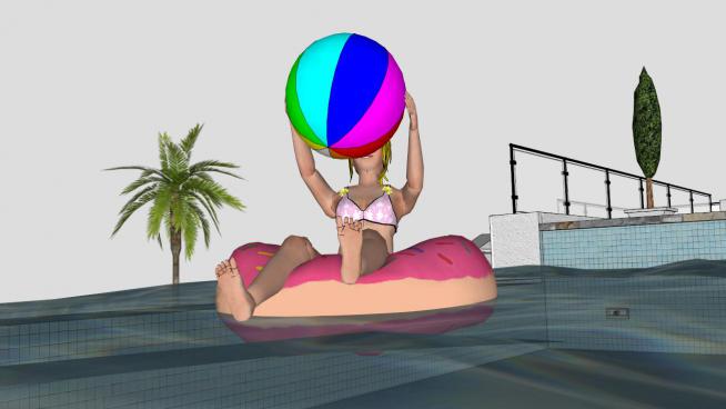 比基尼游泳圈玩球美女模型QQ浏览器截图20190420170123(3)