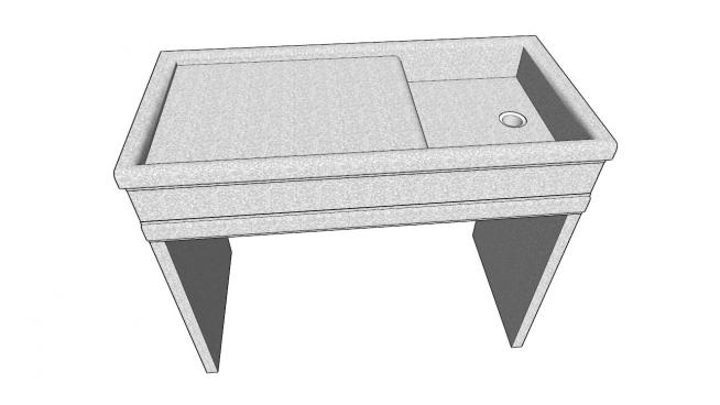 大理石的石厨房水槽SKP模型下载模型