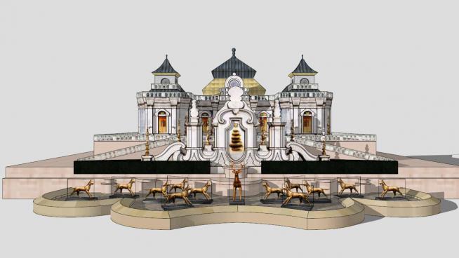 北京的宫殿圆明园的SKP模型设计模型