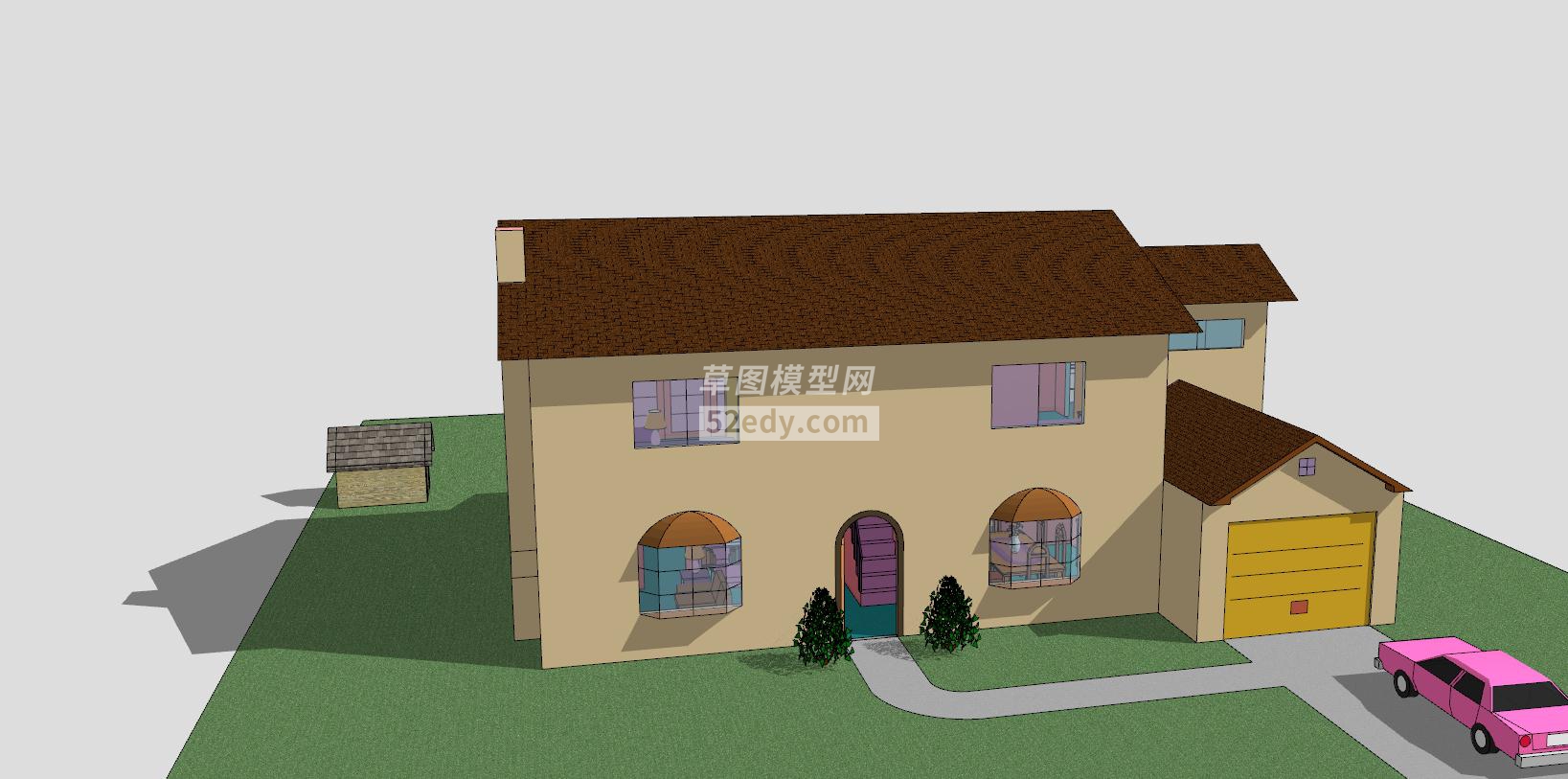 辛普森家房子建筑SU模型QQ�g�[器截�D20190423150933(4)