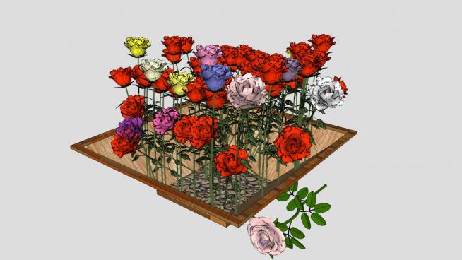 ��形玫瑰花花盆模型