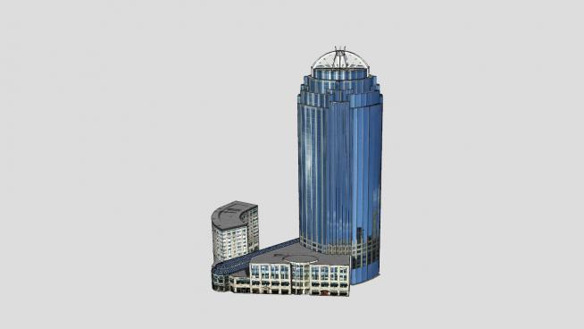 亨廷顿大街高层建筑SU模型QQ浏览器截图20190427145638(3)