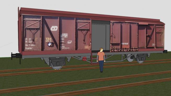 火车的货车车厢的SKP模型素材