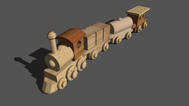 积木小火车的玩具SKP模型