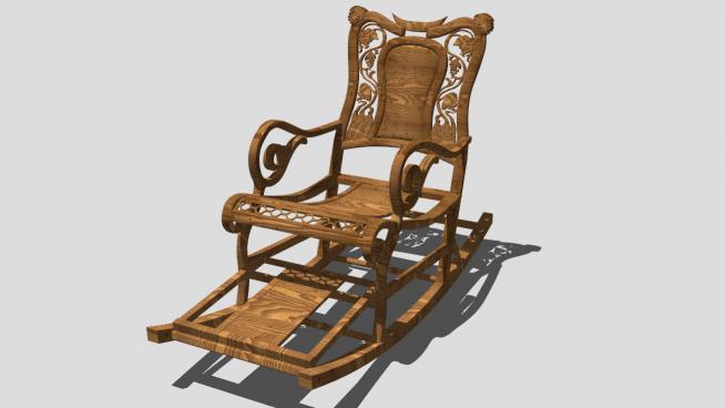 摇摇椅子老人椅子的SKP模型素材